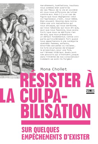 jaquette livre Résister à la culpabilisation: Sur quelques empêchements d'exister